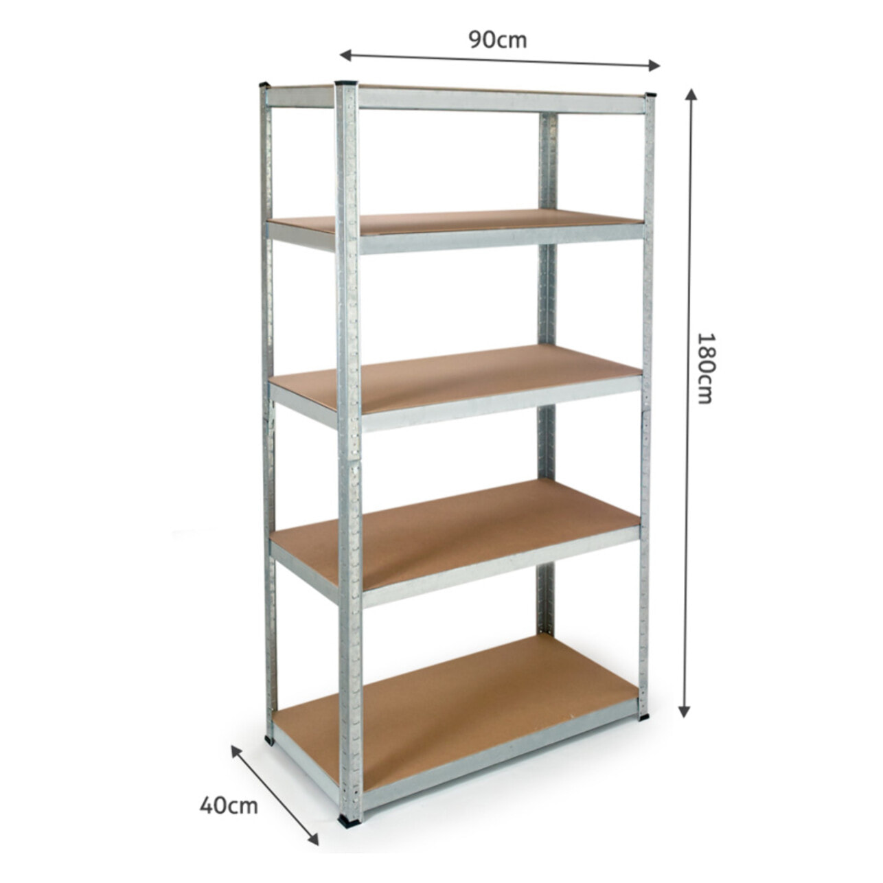 Etagère charge lourde 180cm - Bois aspect vieilli / Noir