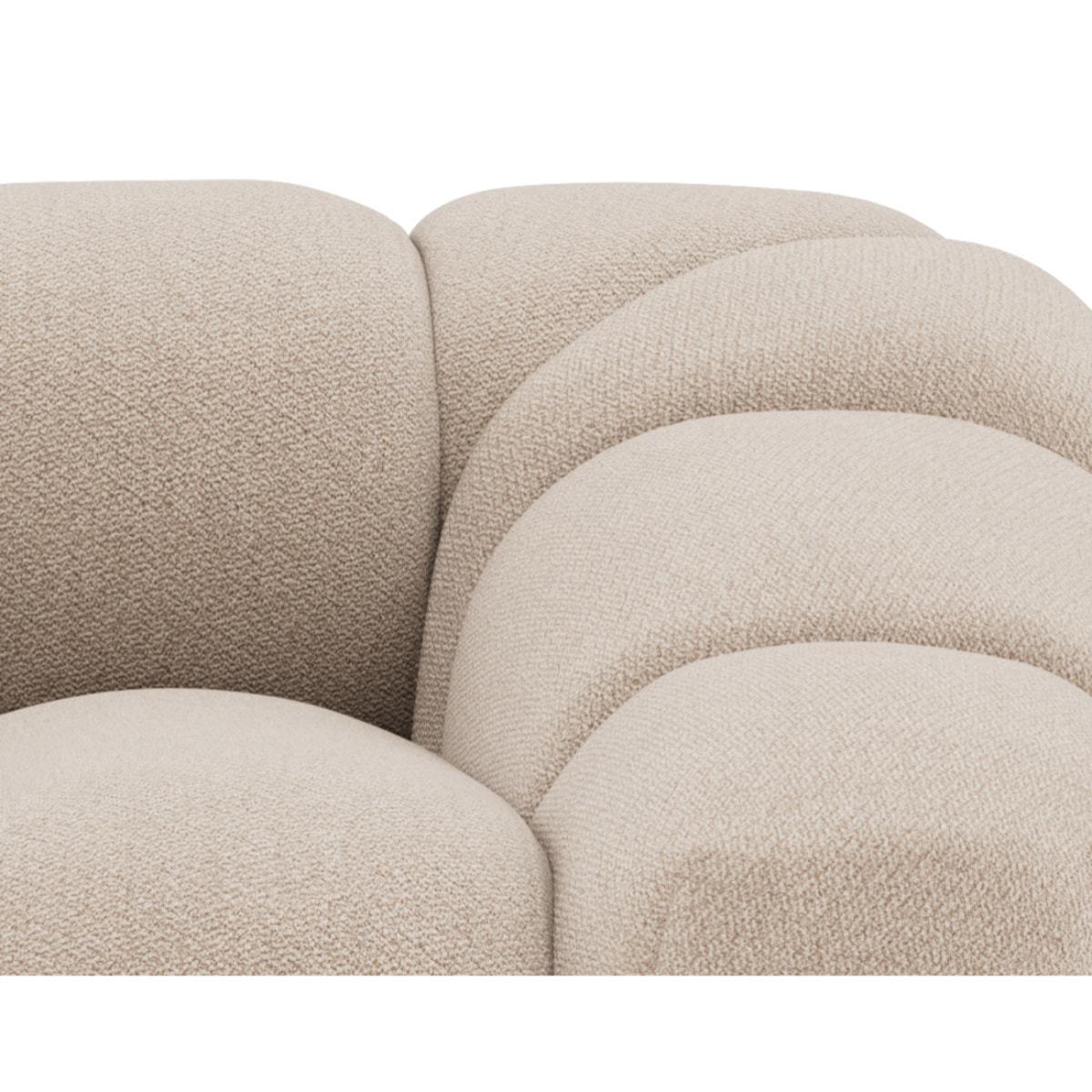 Ava - canapé 3 places bubble en velours texturé - Beige