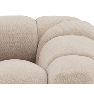 Ava - canapé 3 places bubble en velours texturé - Beige