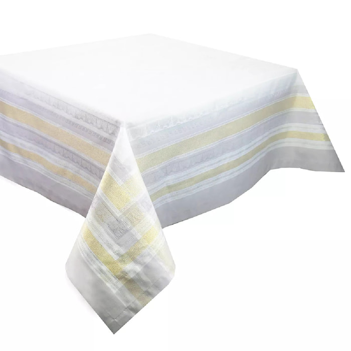 Nappe anti tache coton mélangé motif jacquard Galerie des glaces vermeil