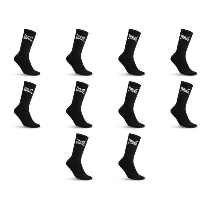 Set de 10 pares de calcetines everlast negros talla