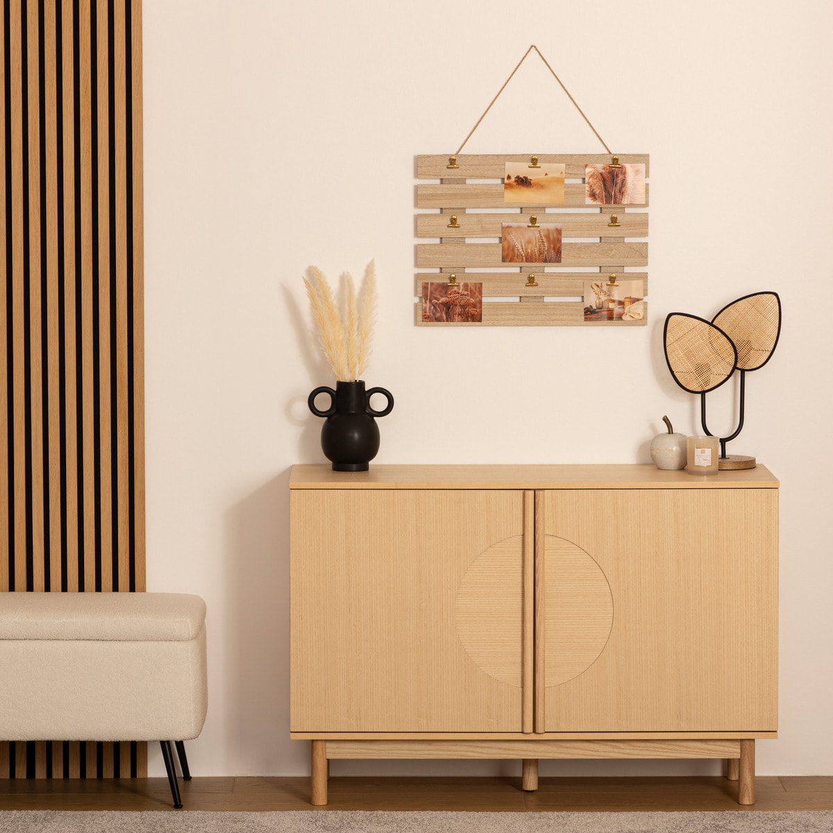 Porte photo "Cagette" beige 58x43cm
