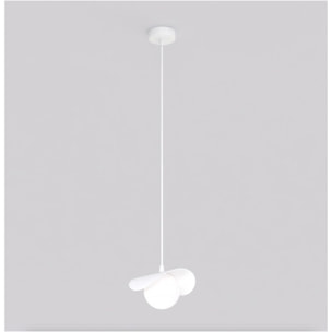 Lampada a sospensione Ritual in acciaio bianco opaco