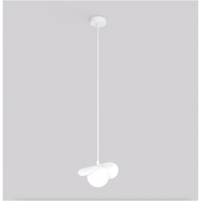Lampada a sospensione Ritual in acciaio bianco opaco