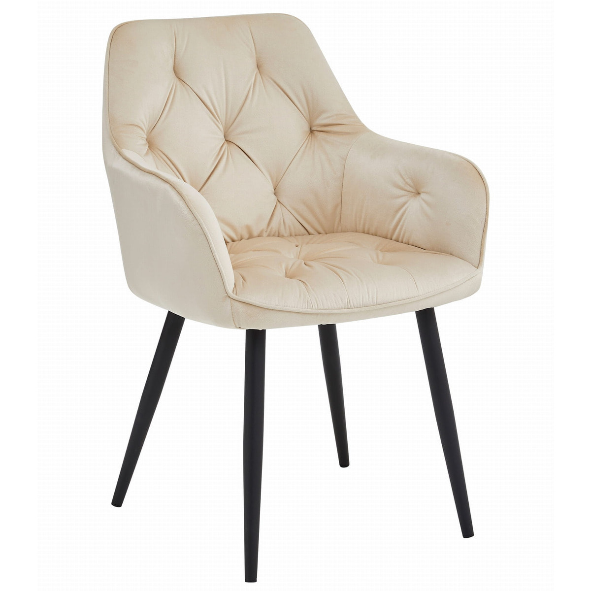 Set di 2 sedie con braccioli Jork in velluto beige