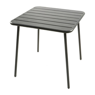 EVORA Table carrée 4 places 70x70cm gris foncé