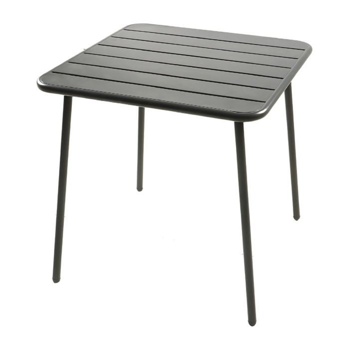 EVORA Table carrée 4 places 70x70cm gris foncé