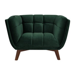 Fauteuil en velours vert foncé - Mona