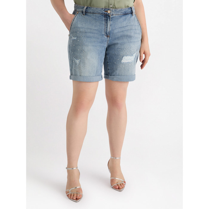 Fiorella Rubino - pantalones cortos de mezclilla - Light - blue