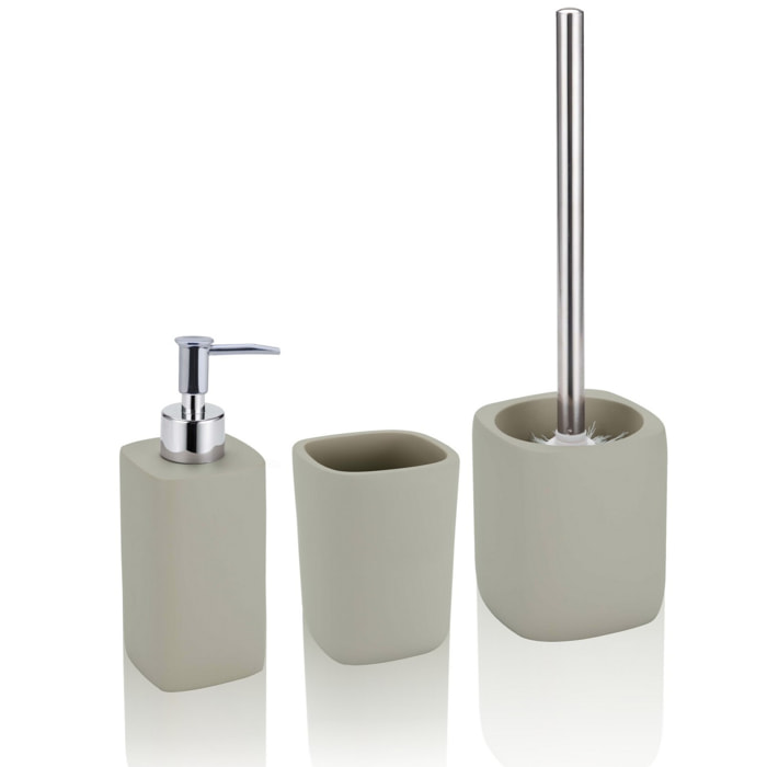 Distributeur de savon Tomasucci ELEGANT, en céramique, beige, 7 × 7 × 18 cm