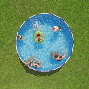 Bestway Piscine hors sol tubulaire ronde Bestway Steel Pro Max 427 x 122 cm gris clair
