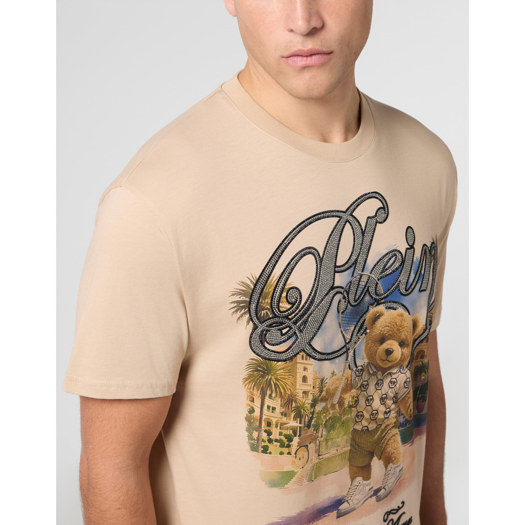 PHILIPP PLEIN Round Neck T-Shirt Teddy Tennis