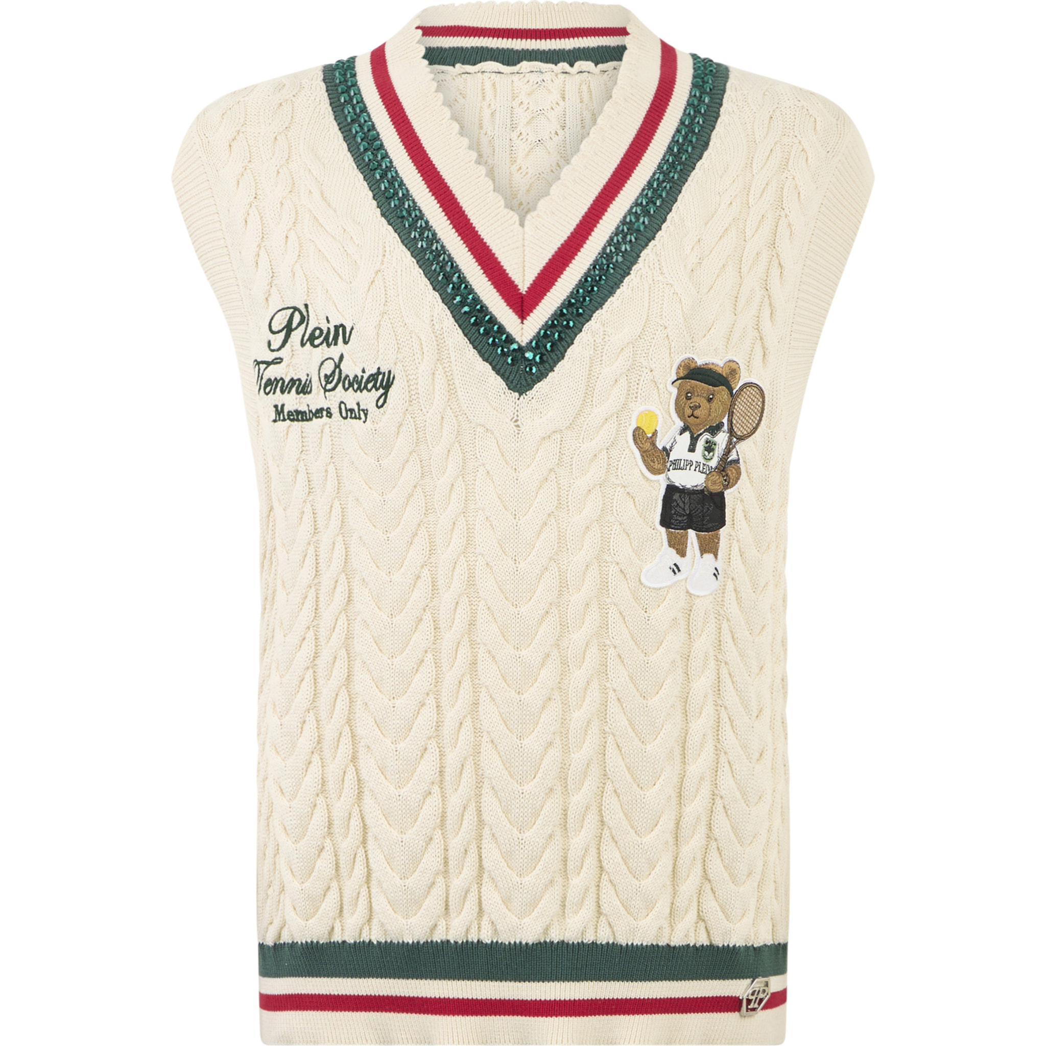 PHILIPP PLEIN V-Neck Gilet Tennis Club