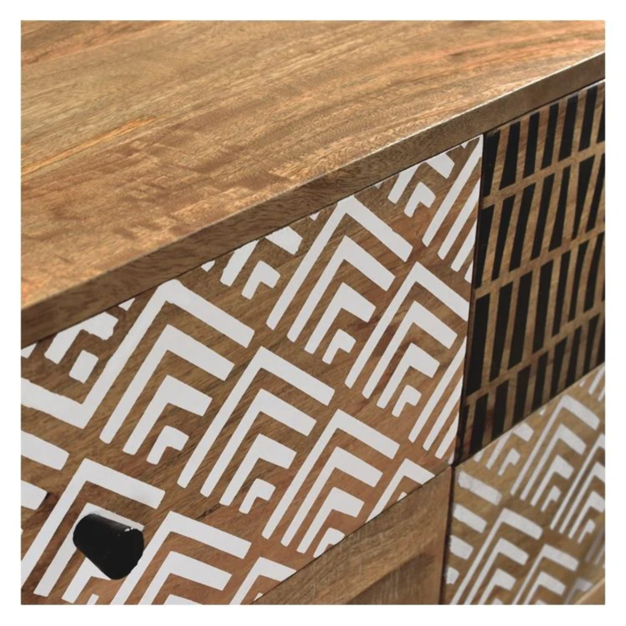 Commode en bois 6 tiroirs à motifs - Tali