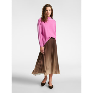 Elena Mirò - Falda plisada degradada - Marrón