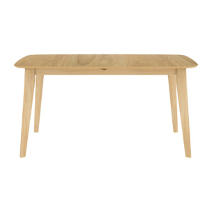 Table rectangulaire 4/6 personnes extensible en bois clair 150/180 cm - Oman
