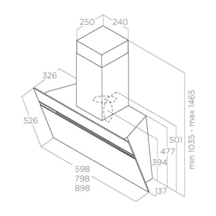 Hotte décorative murale inclinée ELICA STRIPE BL/A/60/LX