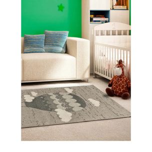 CRANBERRY Alfombra infantil globo gris, 120x170 cm.