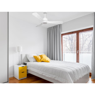 Ventilador de techo Modo Invierno/Verano Termostato Dimable Wifi Motor DC Techos Inclinados Mando a Distancia Luz tres tonos Hypersilence Memoria Vendible Shopify (AUTOMATICO) NusaD132C03LED64958 PURLINE