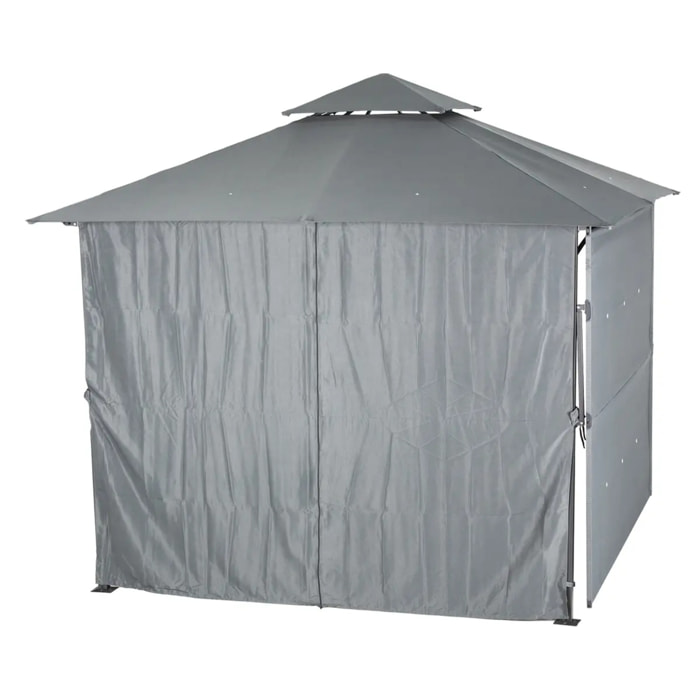 Rideaux pour tonnelle "Amalya" ardoise 3x3m en polyester