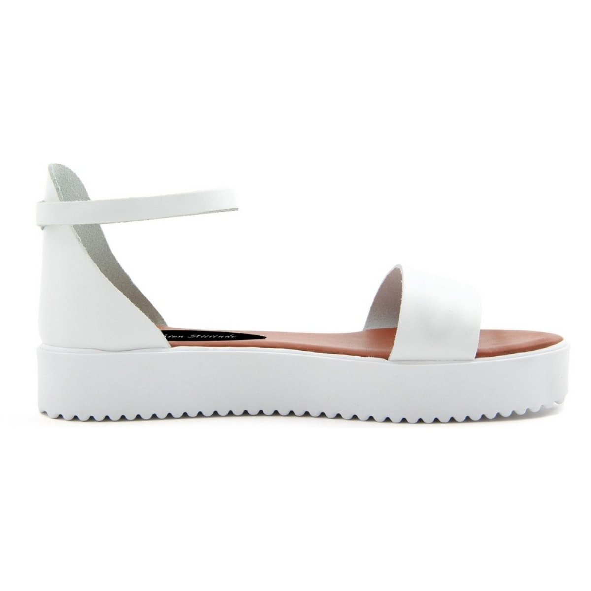 Sandali Platform Made in Italy in pelle colore Bianco, Altezza tacco 3 cm, Altezza platform 2,5 cm