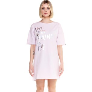 Camiseta maxi de manga corta de mujer brillante