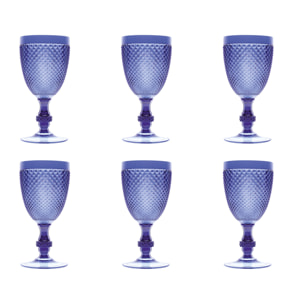 Set de 6 verres à vin Excelsa – Diamond, Plastique Bleu 39 cl