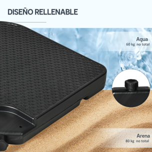 Base para Sombrilla de 4 Piezas, Soporte para Parasol de HDPE Rellenable con Agua 59 kg o Arena 80 kg, para Jardín, Patio, Terraza, Negro