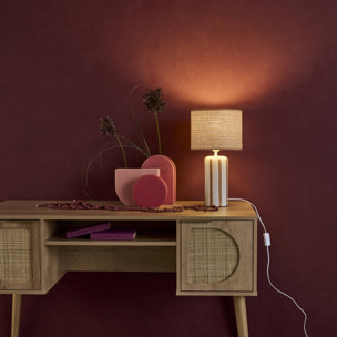 Lampe de table intérieur céramique moutarde H 44cm - Aurore