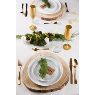 Service de table 18 pièces Excelsa – Coup, Porcelaine Blanc