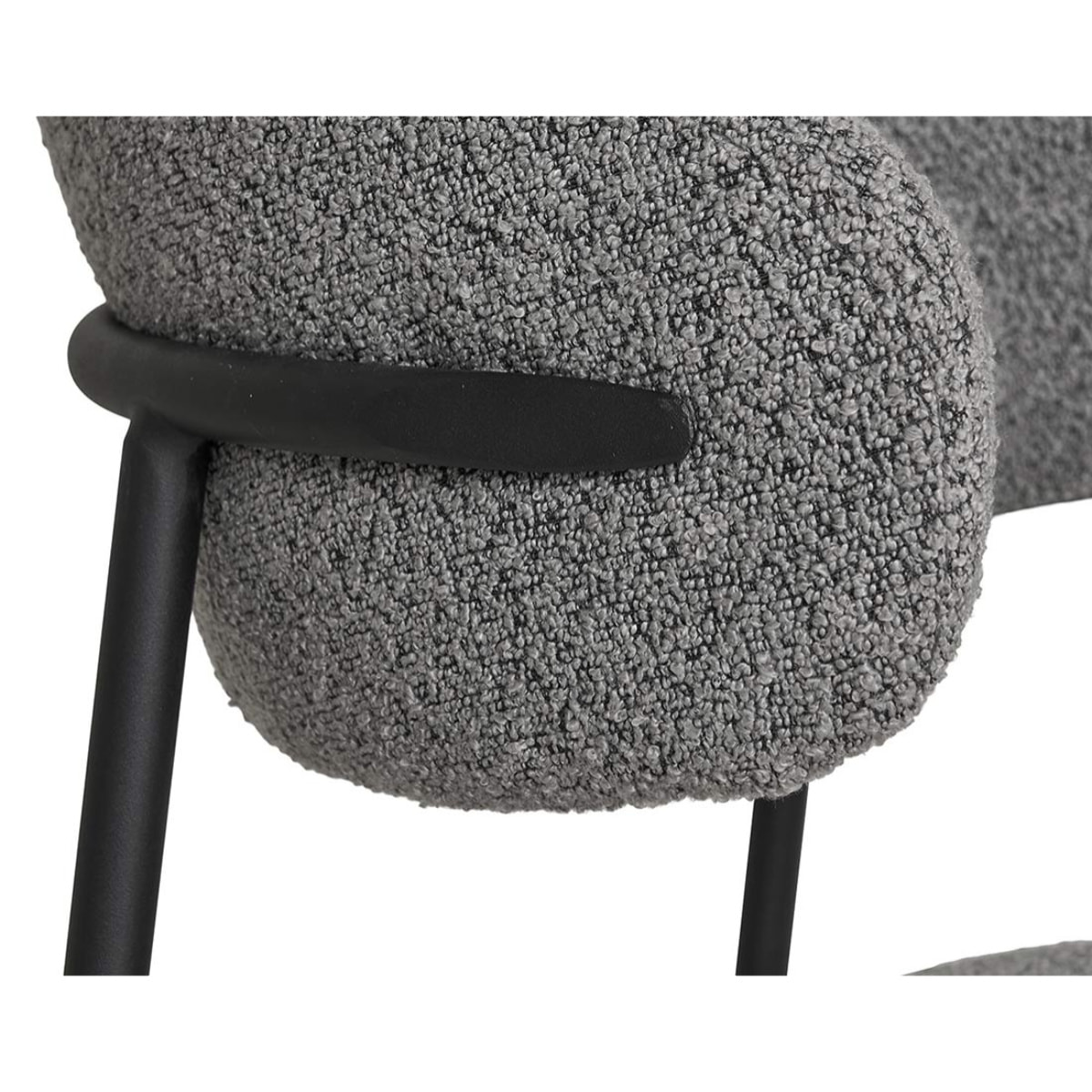 Erica - lot de 2 chaises en tissu bouclette - pieds en acier - Gris