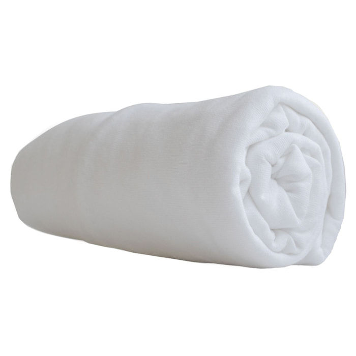 Drap housse et protège matelas bébé alèse imperméable tout en un - Blanc