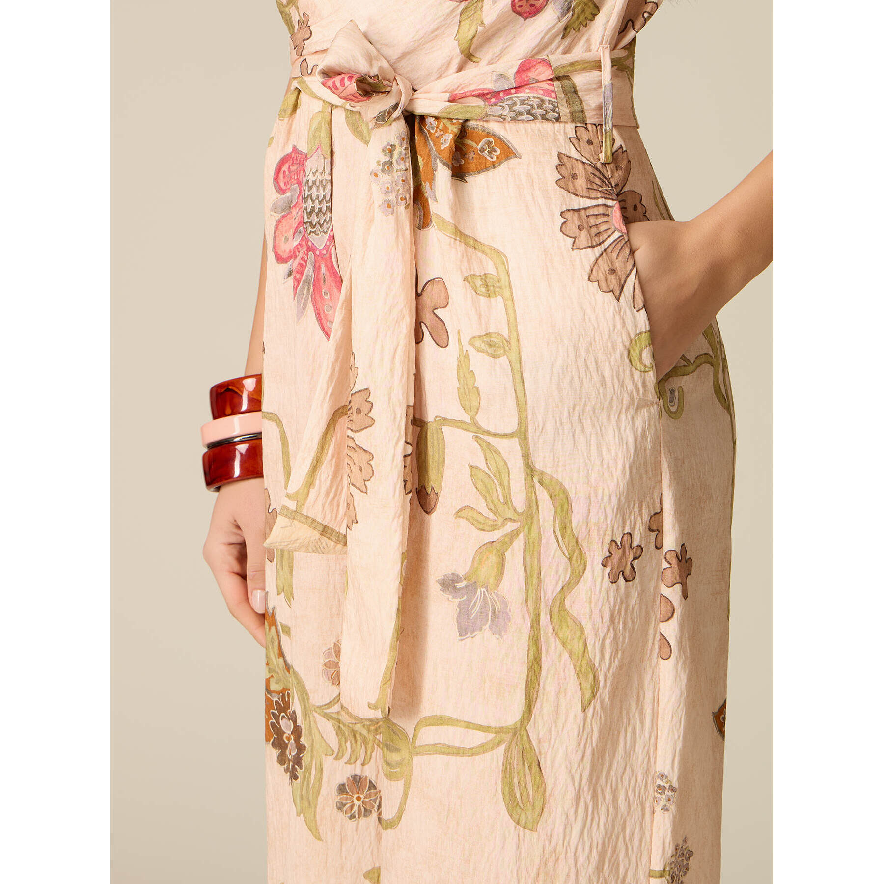 Oltre - Tuta in tessuto fantasia - Beige