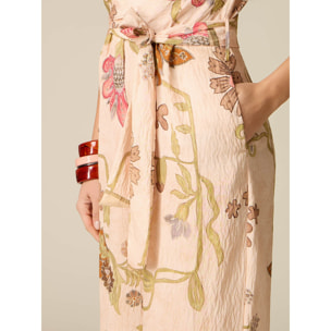 Oltre - Tuta in tessuto fantasia - Beige