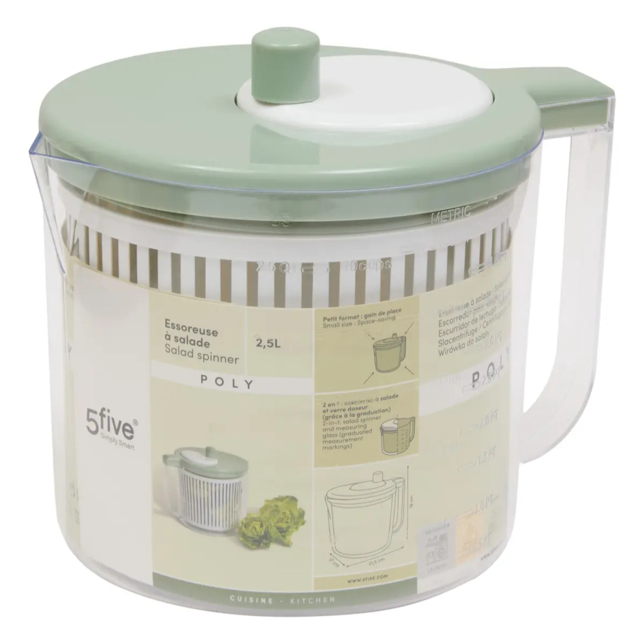 Essoreuse à salade Poly ronde 2,5L vert
