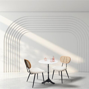 Ensemble table et 2 chaises blanches Bistrot Rosali Kare Design