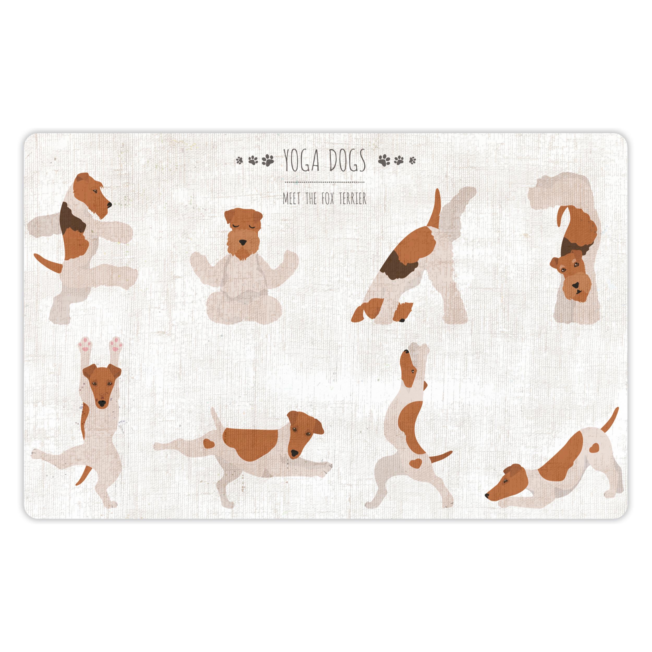 Alfombra de vinilo mascotas CERAMIKO, Yoga dogs 48x75 cm