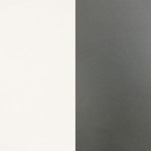 Pack salón con mesa de centro y mesa de comedor Kenzo Max V1A Blanco Brillo - Gris Antracita