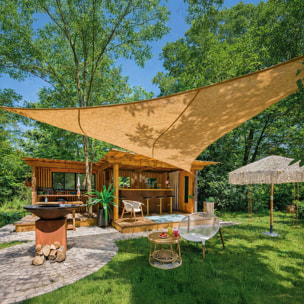 Voile d’ombrage triangulaire en jute - Naturel