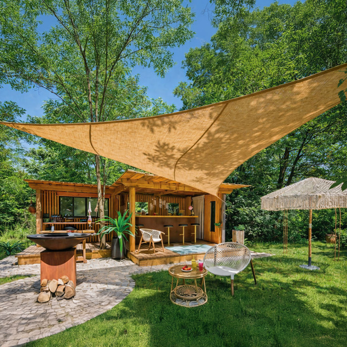 Voile d’ombrage triangulaire en jute - Naturel