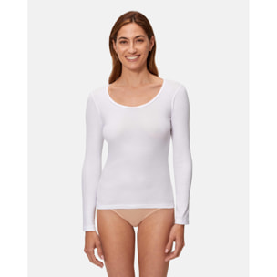 Camiseta interior de mujer de manga larga sin costuras laterales