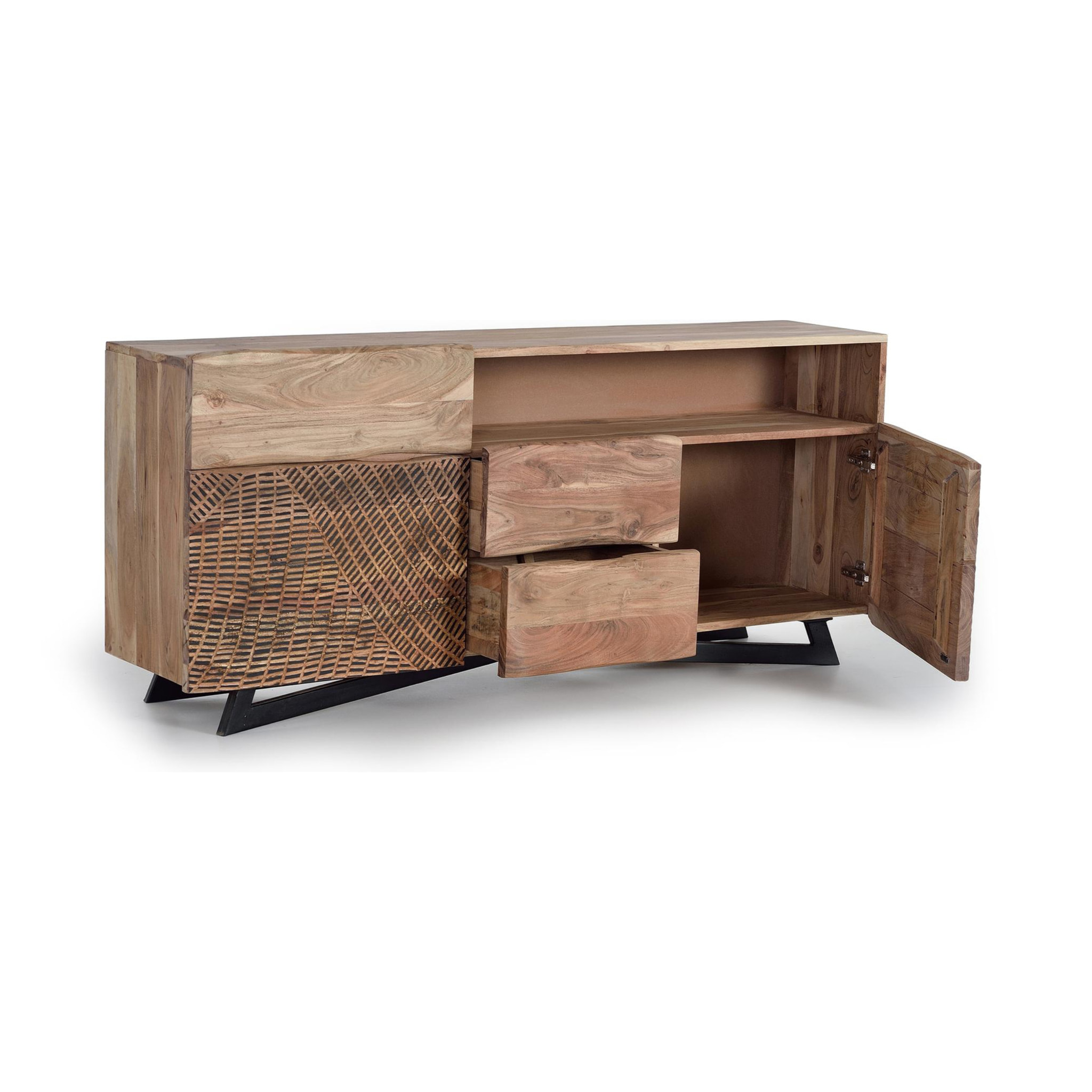 Aparador de Madera de Acacia Estilo Rústico Moderno