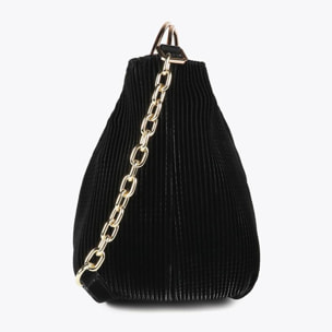 Borsa Plissettata Effetto Pelle con Etichetta 'bags lovers'