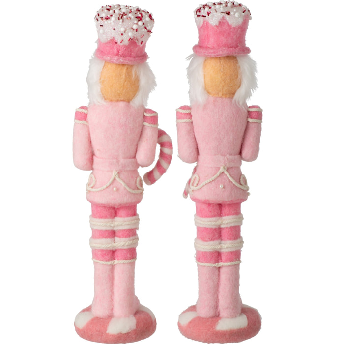 J-Line casse-noisettes - laine - rose clair/blanc - assortiment de 2