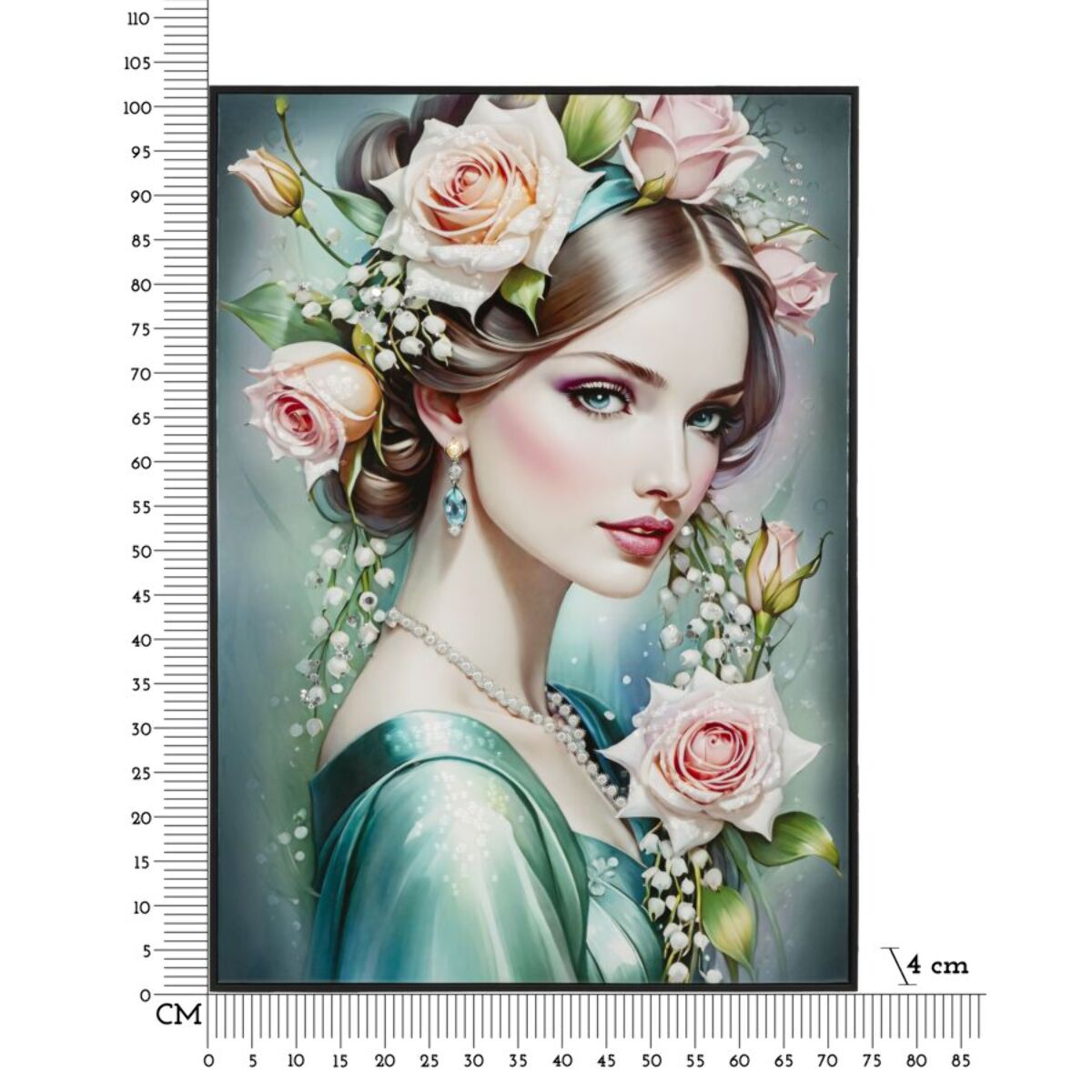 DIPINTO SU TELA LACCATO FANTASY C/CORNICE -A- CM 72X4X102