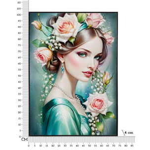 DIPINTO SU TELA LACCATO FANTASY C/CORNICE -A- CM 72X4X102