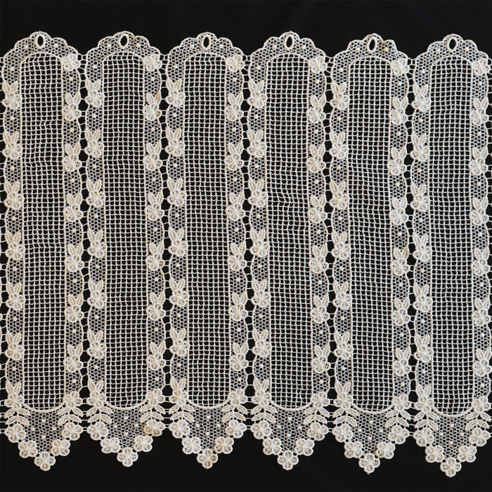 Brise Bise macramé motif fleurs - Ecru