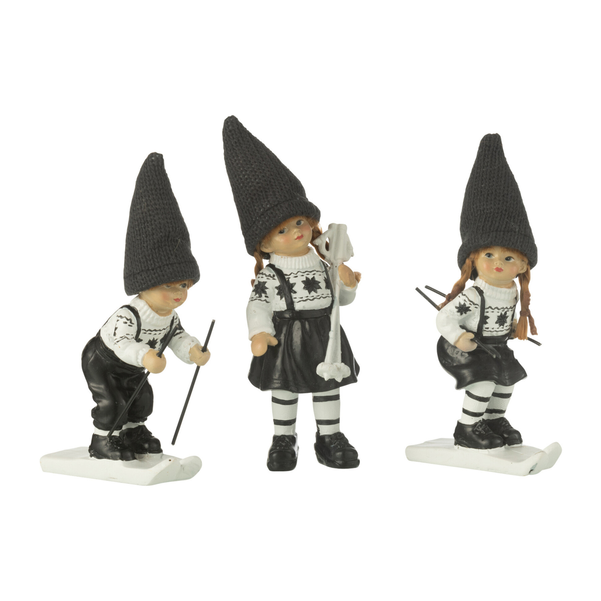 J-Line figurine Enfants Ski - polyrésine - noir/blanc - small - 3 pièces
