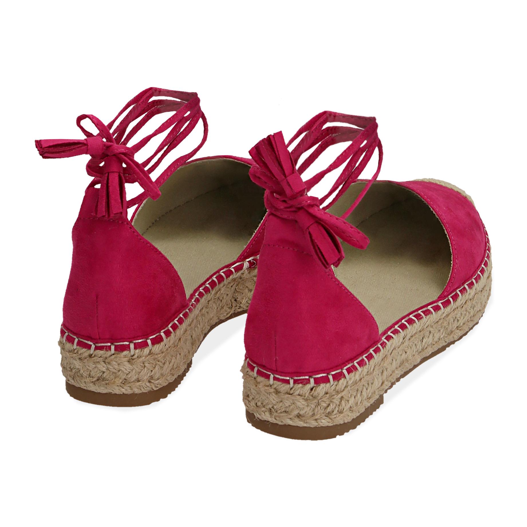 Espadrillas fucsia in microfibra