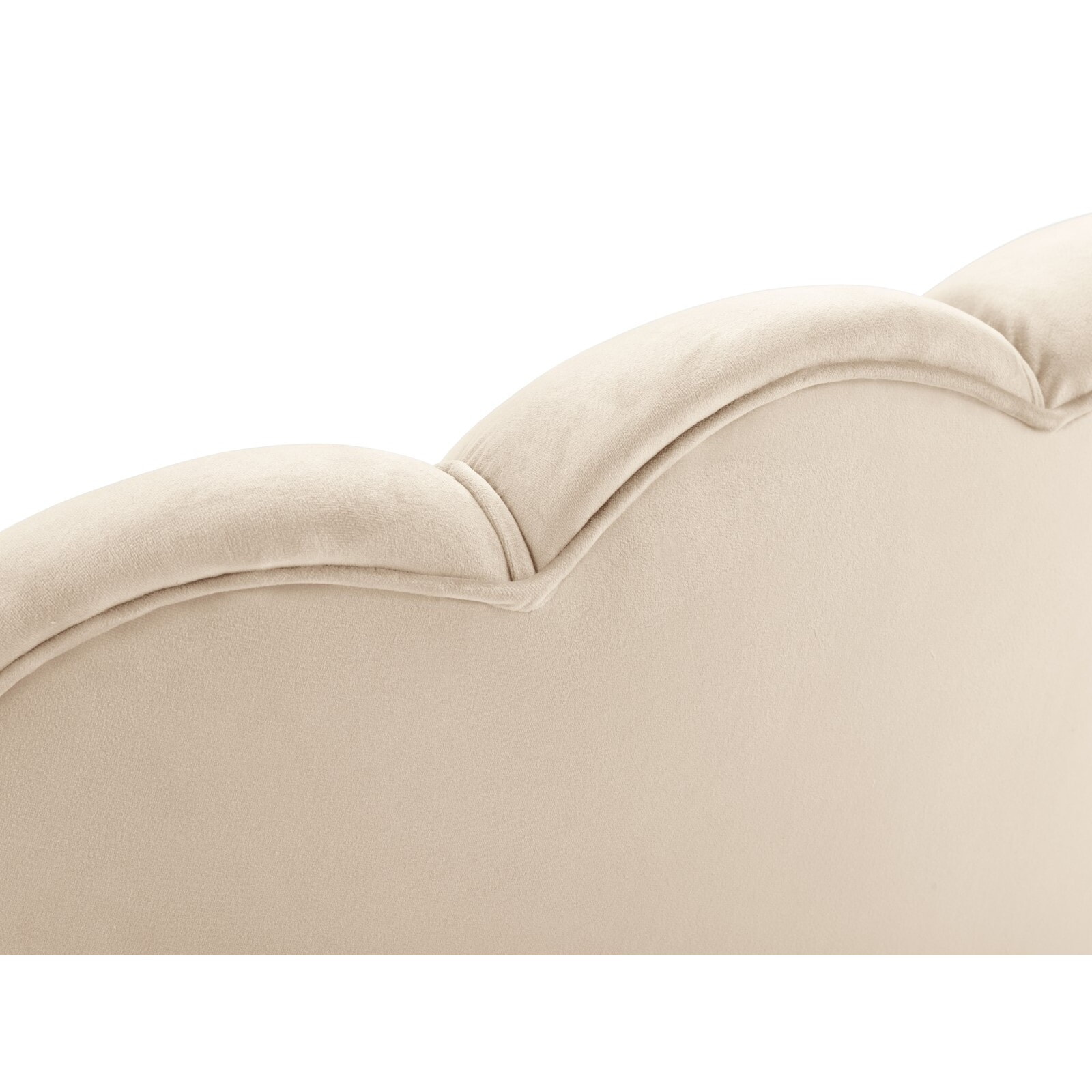 Fauteuil "Kingston" en velours beige clair